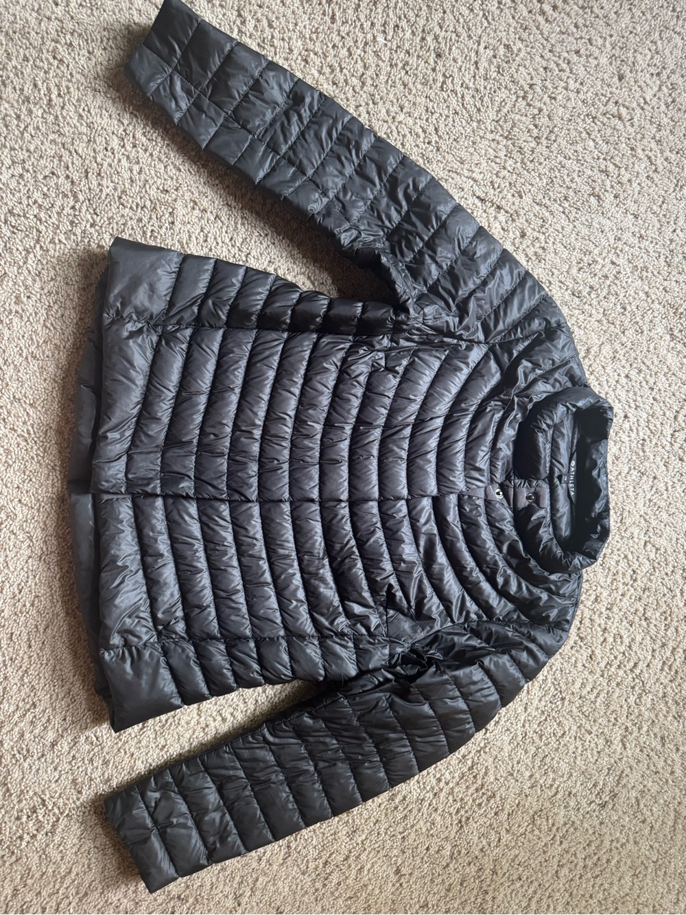 Athleta Lightweight Quilted Packable Puffer Jacket - Grey/Green